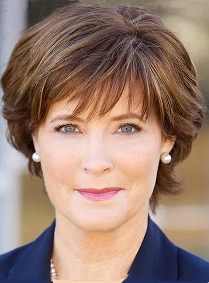 Noble Short Straight Wigs Synthetic Hair Capless 8 Inches