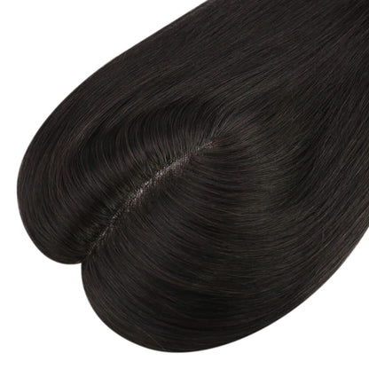 3*5inch Mono Hair Topper Remy Human Hair Natural Black (#1B) Wigs Hair Piece