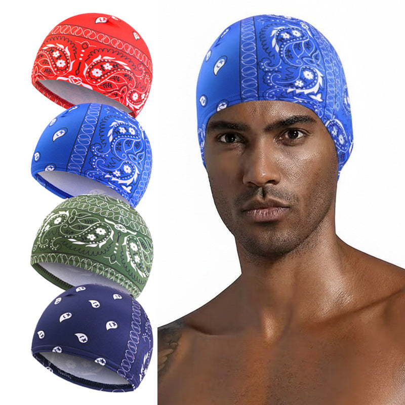 Cross-Border Supply Elastic Headband Round Hat Cashew Flower Pattern Wig Cap Hair Protection Cap Wave Dome Cap Jdu-20F