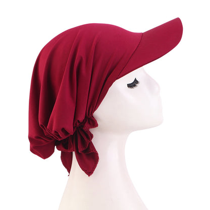 New Summer Solid Color Brim Cap Outdoor Sunshade Baotou Cap Sun Shade Cloth Cap JDT-234C