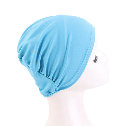 Cross-Border Hot-Selling Base Cap, Elastic Headscarf Hat, Head Wrap Hat, Solid Color Hair Protection Hat Tjm-262-1