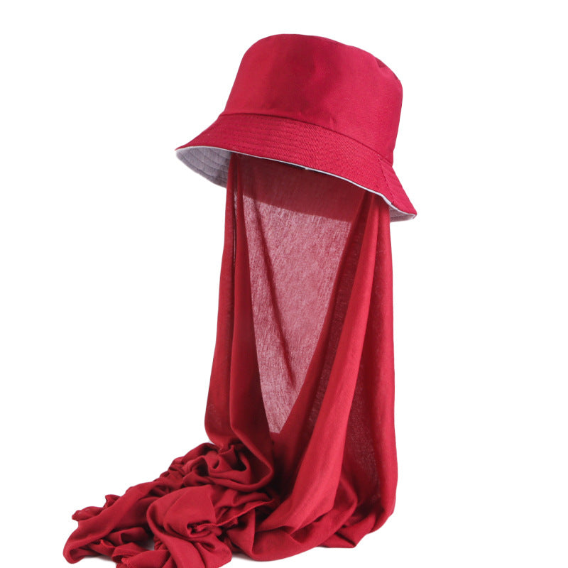 Summer ethnic hat basin hat scarf integrated hat sun-proof fisherman hat scarf toe cap JDPM-58