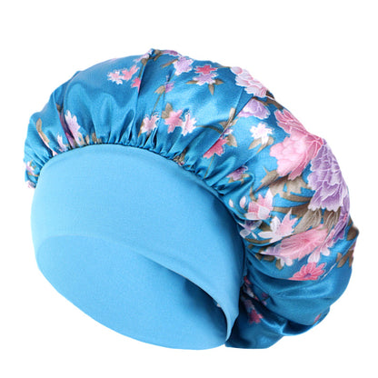 Amoeba wide-brimmed elastic hair band nightcap satin round CAP Beauty hair cap shower cap satin bonnet