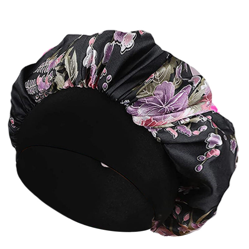 Amoeba wide-brimmed elastic hair band nightcap satin round CAP Beauty hair cap shower cap satin bonnet