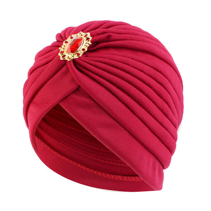 Cross-border new alloy diamond accessories Indian cap retro ethnic headscarf cap chemotherapy cap JDT-12J