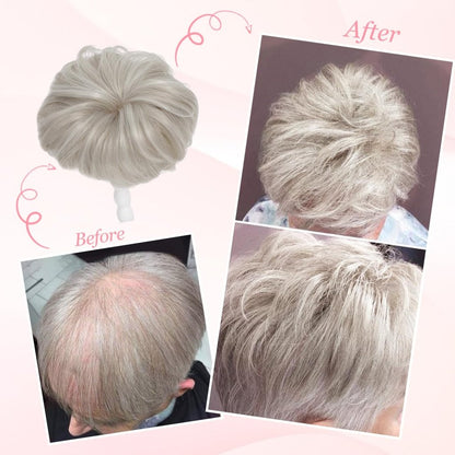 Hair Topper Short Pixie Cut Pieces for Women with Thinning Human Hair Wigs