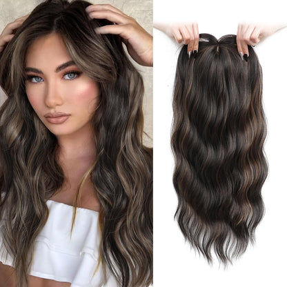20Inch Wavy Hair Topper for Women Add Volume&Cover Thinning Hair with Natural Looking Hair Piece