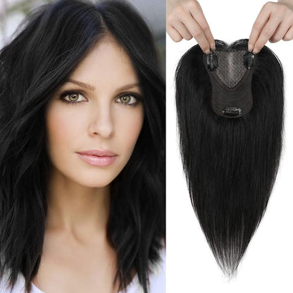 Real Human Hair Topper10 inch Women for Thinning Hair Swiss Base  Hairpiece