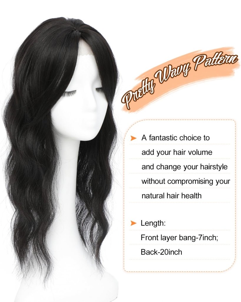 20Inch Wavy Hair Topper for Women Add Volume&Cover Thinning Hair with Natural Looking Hair Piece