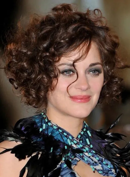 Elegant Sexy Short Curly Top Quality Full Lace Wig 100% Human Hair 12 Inches