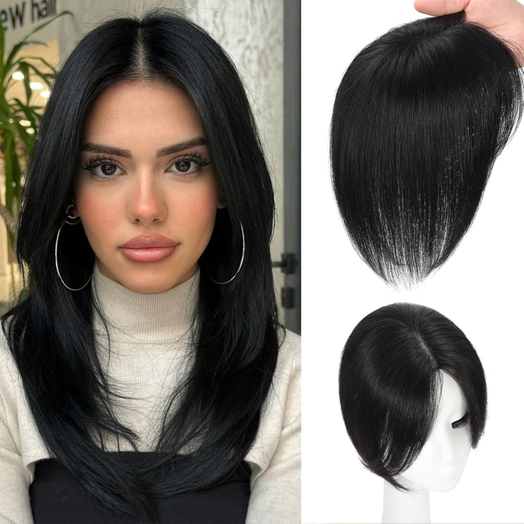 Hair Toppers wigs for Women Real Human Hair with Thinning Hair Lace Base Hair Pieces
