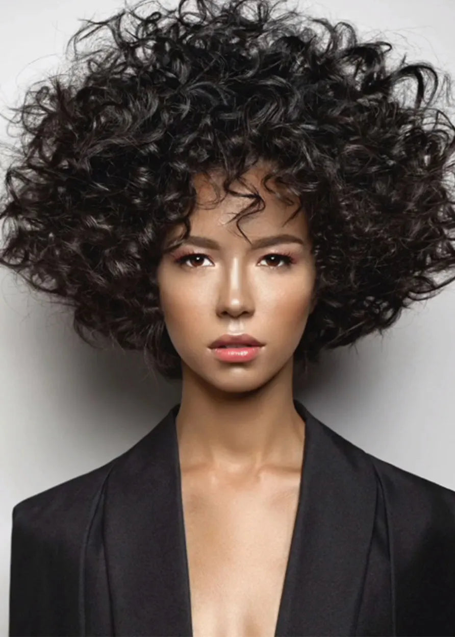 Fashion Curly Hair Women's Big Curly Style Synthetic Hair Capless Wigs 12Inch