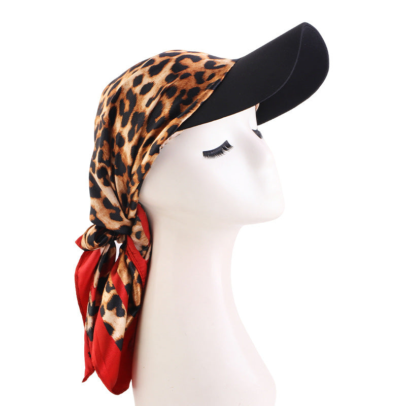 New Satin Square Scarf Hat with Brim, Outdoor Sunshade Turban Hat, Sunshade Cloth Hat Jdt-234J