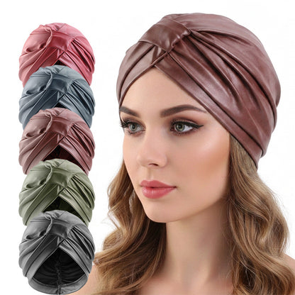 Amazon's new leather retro knotted square headscarf cap, toe cap, and headscarf JDT-433I