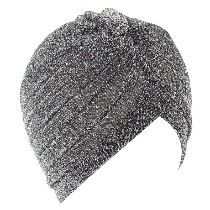 Ethnic Bright Silk Turban Hat Indian Hat Baotou Hat Chemotherapy Hat