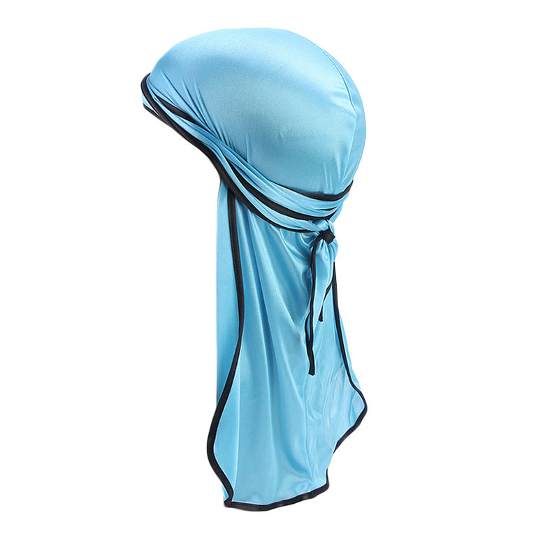 Imitation Silk Edge Long Tail Pirate Hat Hip-Hop Cloak Towel Hat Toe Hat silky durag