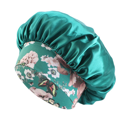 African style printed elastic wide-brimmed satin nightcap beauty makeup hair care hat JDB-405B-3