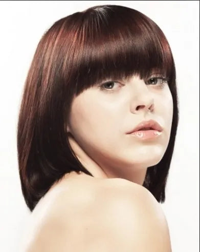 Pretty Remy Hairstyle Shoulder Length Smooth Straight Brown Wig 12 Inches Brings Carefree Trends