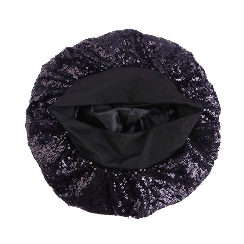 Cross border new elastic wide edge headband nightcap round hat hair care and beauty hat JDB-301U