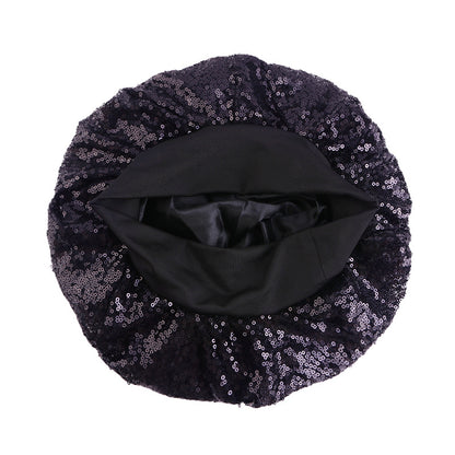 Cross border new elastic wide edge headband nightcap round hat hair care and beauty hat JDB-301U