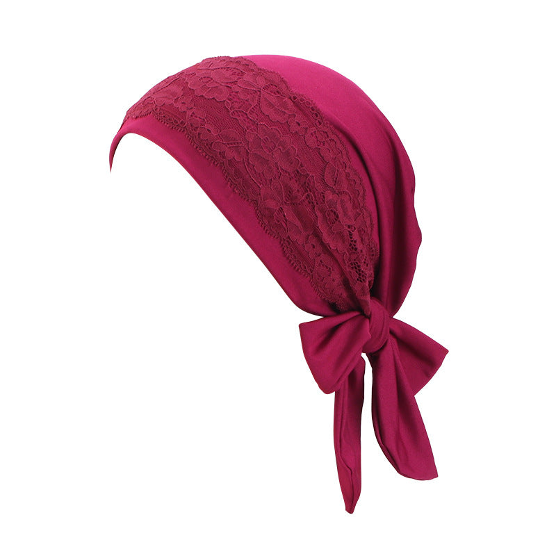New source lace hat edge elastic ribbon headscarf cap, toe cap, base cap, chemotherapy cap