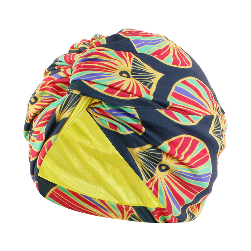 Cross border polyester lined cross headscarf hat, sleeping hat, toe cloth hat JDT-473D