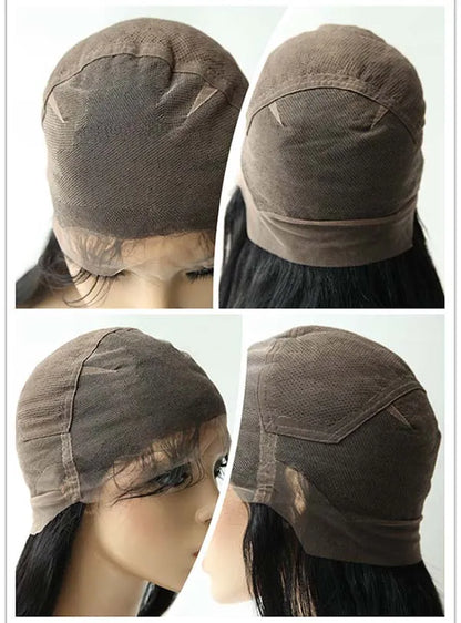 Stylish Short Layered Straight Full Lace 100% Human Hair Wig