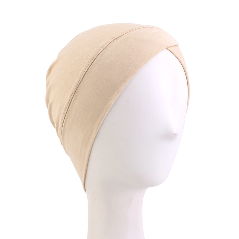 Amazon's New Elastic Cross-Over Indian Hat, Solid Color Modal Cotton Base Hat Jdt-50A