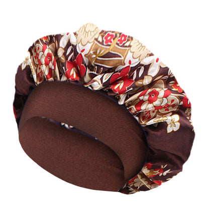 Amoeba wide-brimmed elastic hair band nightcap satin round CAP Beauty hair cap shower cap satin bonnet