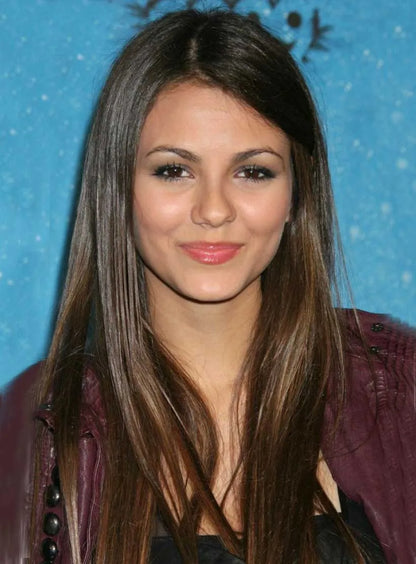 The Chic Long Straight Natural Brown Full Lace Wig 100% Human Hair 18 Inches Bring Long Hair Storm