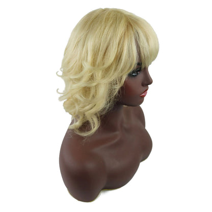 Heiße Lockere Welle Echthaarfrisur Kappenlose Frauenperücke 12 Zoll