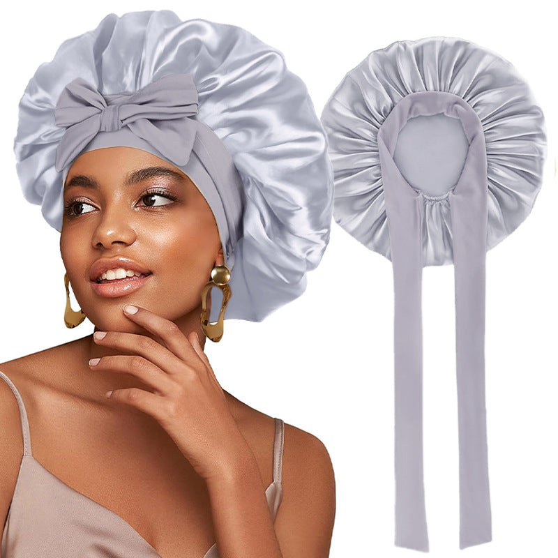 Logo Customized Satin Elastic Ribbon Nightcap Turban Hat Clothing Hat Beauty Chemotherapy Hat Jdb-301L