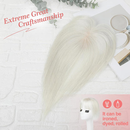 Real Human Hair Toppers for women 10 Inch Clip in Bangs for Thinning Hai Cover Hair Pieces