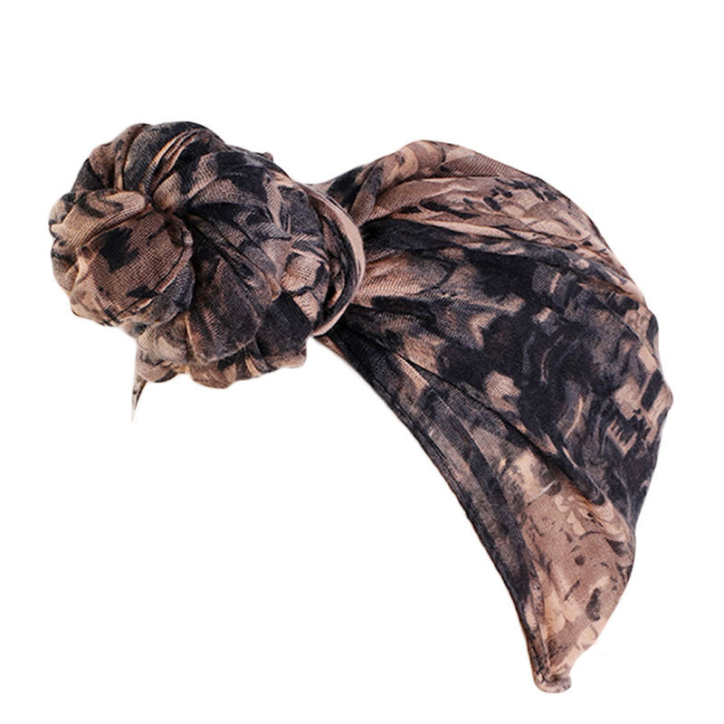 Bali Yarn Tie-Dye Scarf Cap Ethnic Style Tie Tape Cap African Wrap Scarf WJ-24