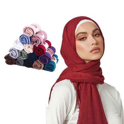 Breathable cotton and linen headscarf, bubble gauze scarf, wrapped headscarf, headscarf cap JDWJ-32
