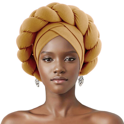 Cross-border supply three-dimensional sponge twist braid headscarf hat African hat ethnic style clothing hat JDT-488A