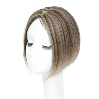 Hair Toppers for Women Real Human Hair, Bangs Hair Clip 360° 3D Cover Human Hair Topper with Bangs