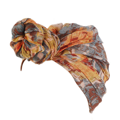 Bali Yarn Tie-Dye Scarf Cap Ethnic Style Tie Tape Cap African Wrap Scarf WJ-24