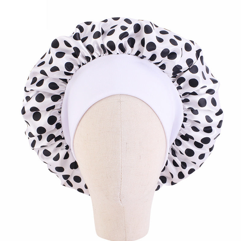 Children's Stretch Wide-brimmed Satin Nightcap Printed Hood JDKB-21A