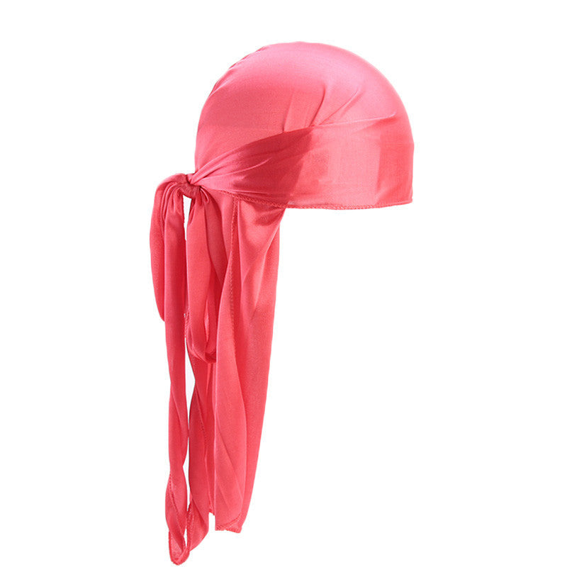 European and American popular artificial silk long tail pirate hat men's and women's bag headscarf hat printable LOGO