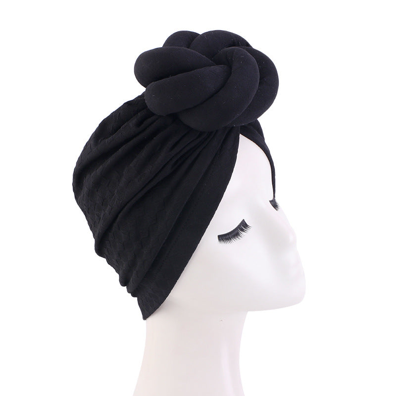 Amazon New Solid Color Ethnic Bag Head Cap Stereo Twist Ball Head Cap Indian Cap JDT-41A