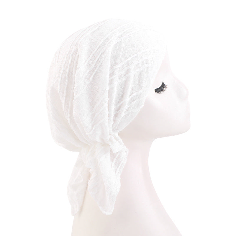 Amazon Bubble Pleated Triangle Cloth Hat Headscarf Hat Sleep Home Maternity Hat Jdt-463E