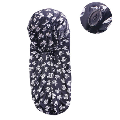 Cross-border Exclusive High Elastic Button Women's Hair Care Cap Dual-use Long Hair Nightcap Shower Cap Amazon Hot Sale