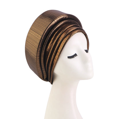 Cross-Border Sourcing Headscarf Hat, Multi-Layered Three-Dimensional Sponge Gold-Stamped Headscarf Hat, Ethnic Style Clothing Hat Jdt-514