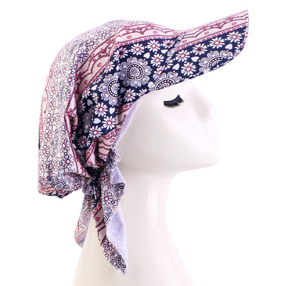 Spring and Summer Style Cashew Print Brimmed Baseball Cap Outdoor Sunshade Headwrap Ethnic Cloth Hat Jdt-234C