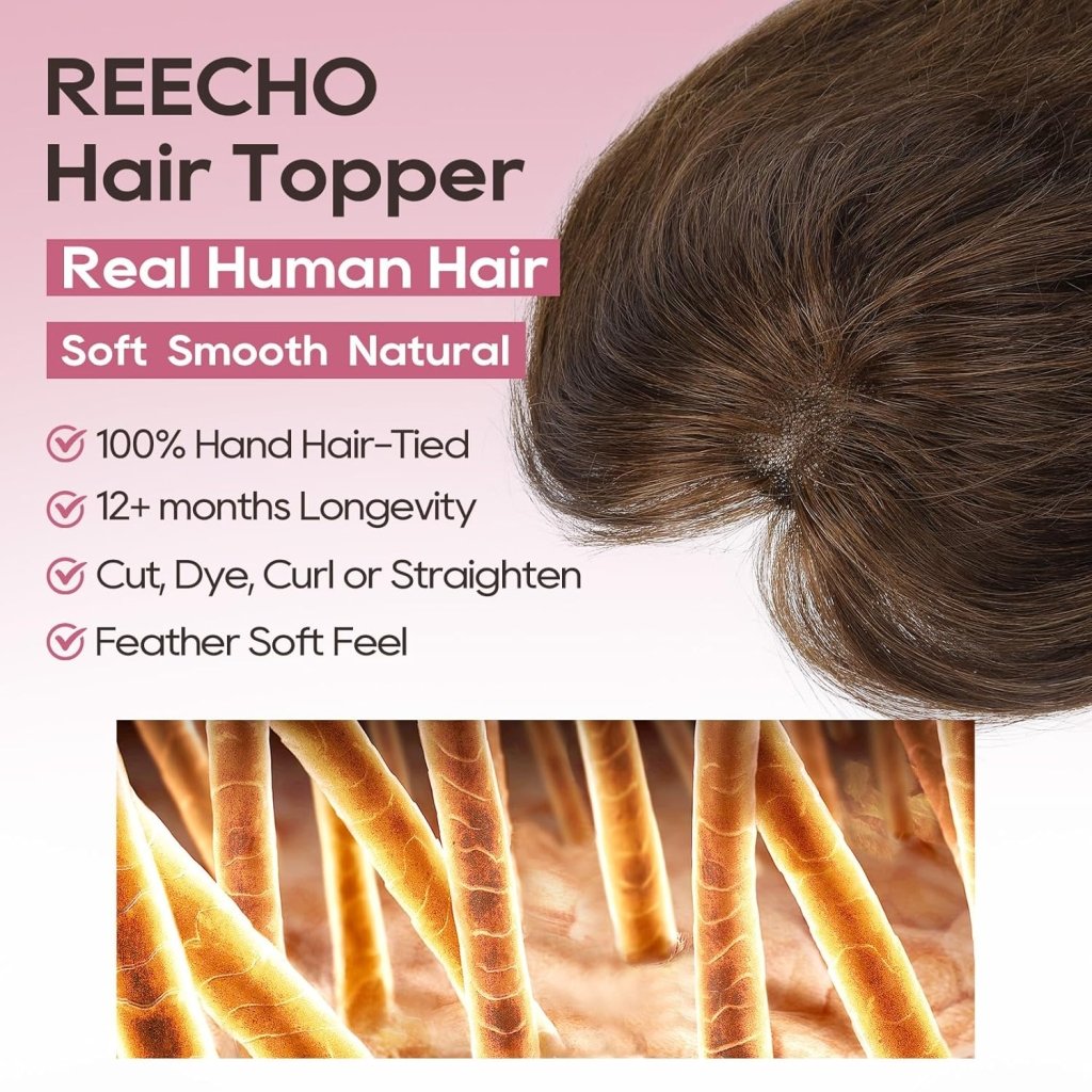 Real Human Hair Topper 10 inch Women Hair Toppers for Thinning Hair Light Grey Wigs