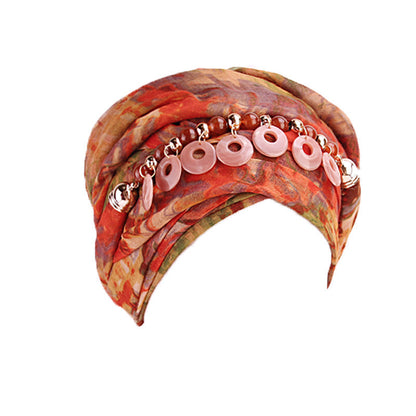 Customized Logo Bali Yarn Necklace Scarf, Ethnic Style Tie-Dye Headscarf Hat, Head Wrap Scarf Wj-22