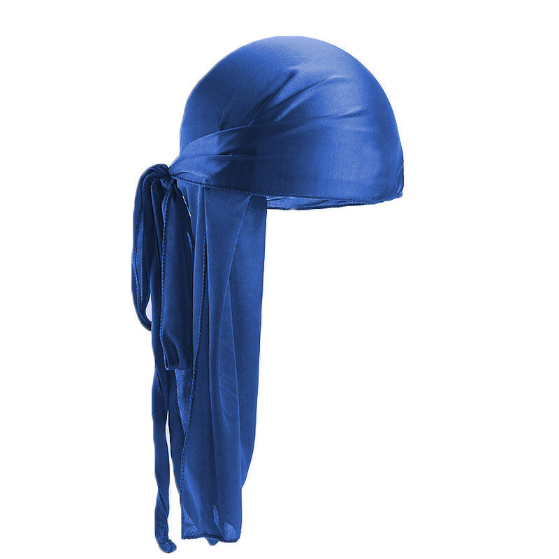 European and American popular artificial silk long tail pirate hat men's and women's bag headscarf hat printable LOGO