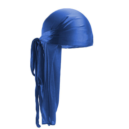 European and American popular artificial silk long tail pirate hat men's and women's bag headscarf hat printable LOGO