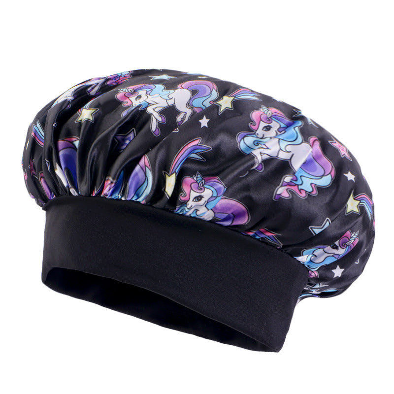 Children's Unicorn Cartoon Latin Nightcap Baby Tapes Hat Hair Conditioners Shower Cap JDKB-21A-2